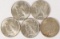 5 1921P Peace Silver Dollars