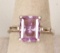 925 Silver Ring w/Purple & Clear Stones, Sz. 9