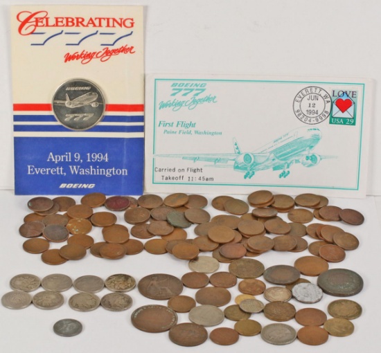 8 Buffalo Nickels, 83 Wheat Pennies w/1943 Steel, &