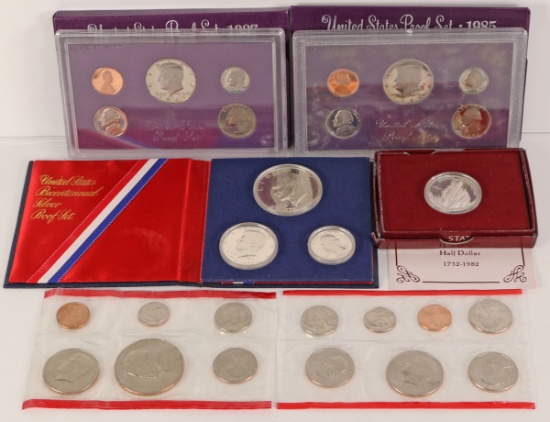 2 US Proof Sets; 1985, 1987, 1977 & 1980 Coin Set