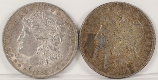 2 Morgan Silver Dollars; 1883P, 1921P