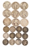 1839 Liberty Seated Dime, 11 Barber Dimes &