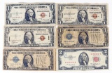 3-1935A Brown Seal Notes-Hawaii , 2 $1 Silver Certificates &