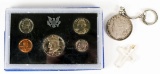 1972S U.S. Proof Set, 1888 Morgan Silver Dollar Keychain &