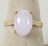 Gold Colored Ring w/ Light Purple Stone, Sz. 6.5