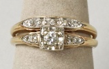 14k Gold Ring w/Diamonds, Sz. 4.5, 2.9 Grams