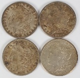 4 Morgan Silver Dollars (1881S, 1889S, 1897S, 1921S)