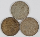 3 Morgan Silver Dollars (1-1921D, 2-1921S)