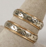 14k Gold Ring  w/ Diamond & 14k Gold Band, Sz. 7 & 10,  8 Grams