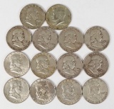 13 Franklin Half Dollars, 1967 JFK Half Dollar