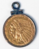 1909 2 1/2 Dollar Gold Coin Pendant