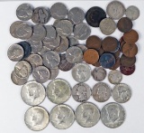 6 JFK Half Dollars (1965-1969), 4 Washington Silver Qtrs. &