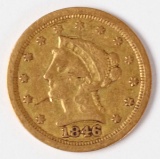 1846-O $2.50 Gold Liberty Quarter Eagle