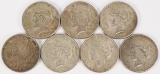 7 Peace Silver Dollars; 4-1922-P,2-1923-S,1926-P