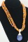 DTR Jay King 3-Strand Amber & Blue Colored Gemstone Necklace