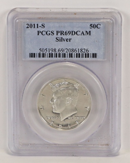 2011-S Kennedy Silver Half, PCGS PR69DCAM