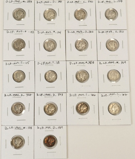 18 Mercury Silver Dimes