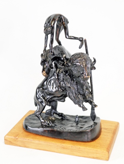 Remington Bronze "Buffalo Horse" w/ Wood Base