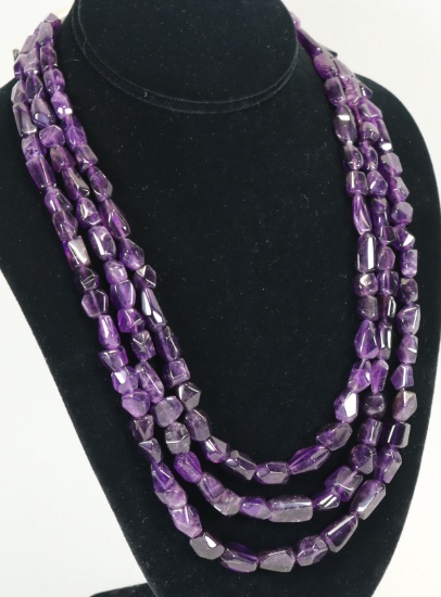 DTR Jay King Amethyst Colored 3-Strand Necklace