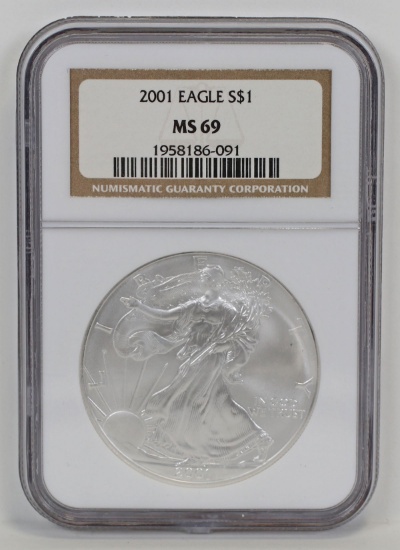 2001 $1 American Silver Eagle NGC MS 69