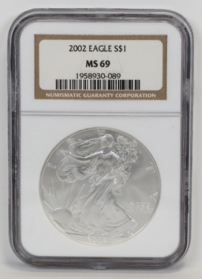 2002 $1 American Silver Eagle NGC MS 69