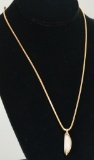 14K Gold Necklace & Opal Pendant