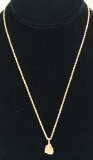14K Gold Necklace & Gold Nugget Pendant