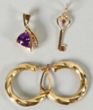14K Gold Pendants & Earrings