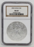 2002 $1 American Silver Eagle NGC MS 69