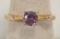 14k Gold Ring w/ Violet Colored Stone, Sz. 7, 2.5 Grams