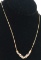 14k Gold Necklace w/Baguette & Diamond Chips