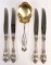 Sterling Serving Spoon & 4 Sterling Handled Knives, 115.9 Grams