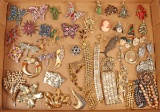 Vintage Costume Rhinestone Brooches & Jewelry