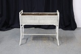 Vintage White Wicker Planter Box