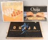 Vintage Ouija Boards & Shot Glass Chess Set