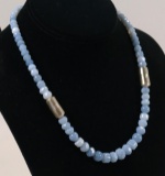 Light Blue Faceted Gemstone Necklace