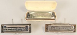 3 M. Hohner Harmonicas; Golden Melody, Blues Harp & Special 20 Marine Band