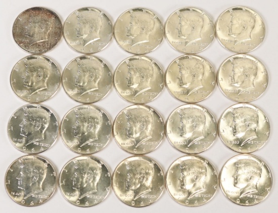20 - 1964-D Kennedy 90% Silver Half Dollars