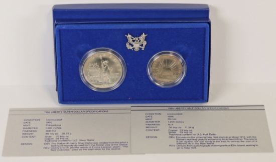 1986 U.S. Liberty Coins Set w/COA