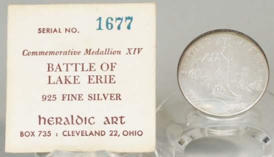Heraldic Art .925 Fine Silver Battle of Lake Erie Commemorative Medallion