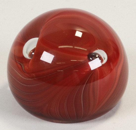 Icefire Hand Blown Glass Paperweight, Marked 78041509