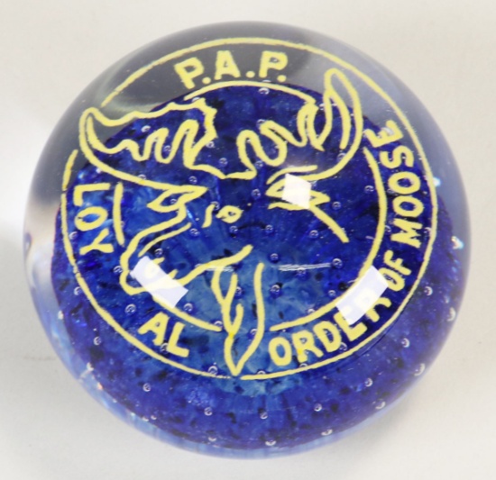 P.A.P. Loyal Order of Moose Glass Paperweight