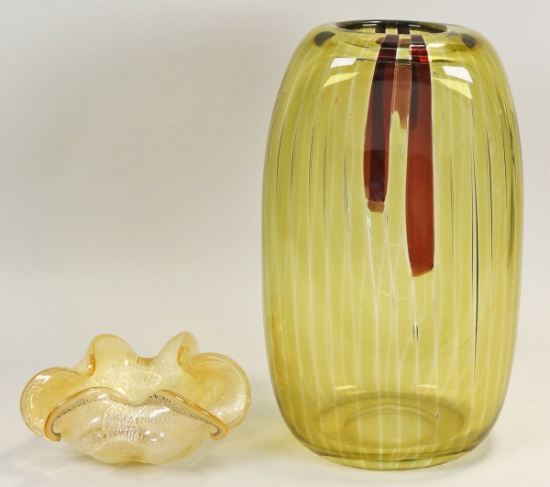 Beautiful Hand Blown Vase & Candy Dish