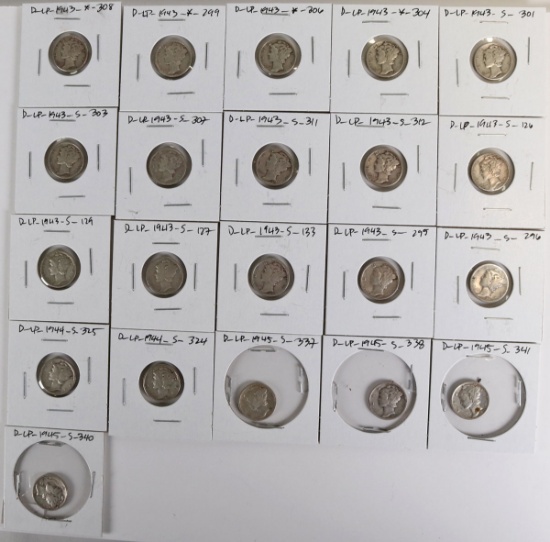 21 Mercury Silver Dimes