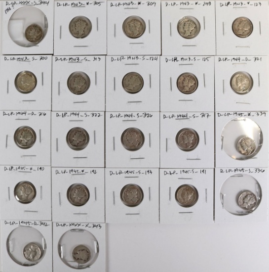 22 Mercury Silver Dimes
