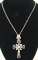 Beautiful Multi Colored Stone Cross Pendant Necklace