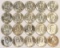 20 Franklin Silver Half Dollars; Various Dates/Mints