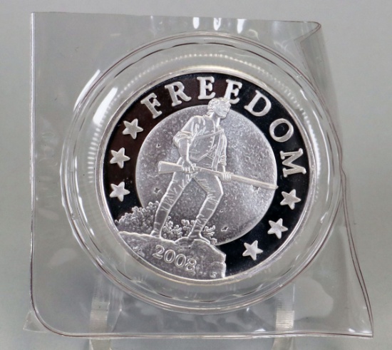 One Troy Ounce  "Freedom" .999 Fine Silver Coin, Ca. 2008