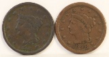 1842 & 1848 Braided Hair Large Cents
