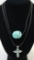 2 Turquoise Colored Pendants On Black Cord Necklaces By Jay King